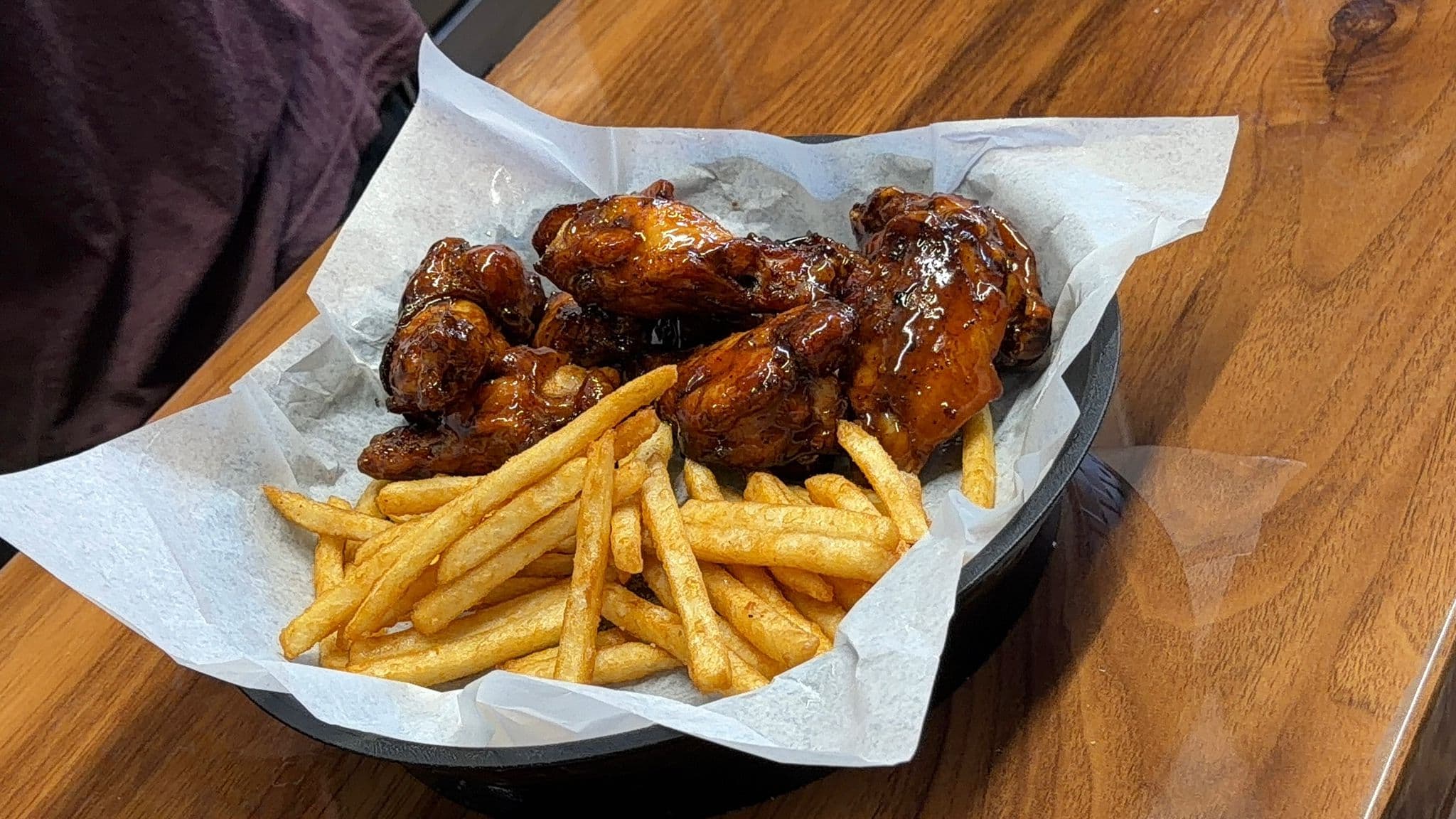Smoked wings basket at Benedict Bar & Grill